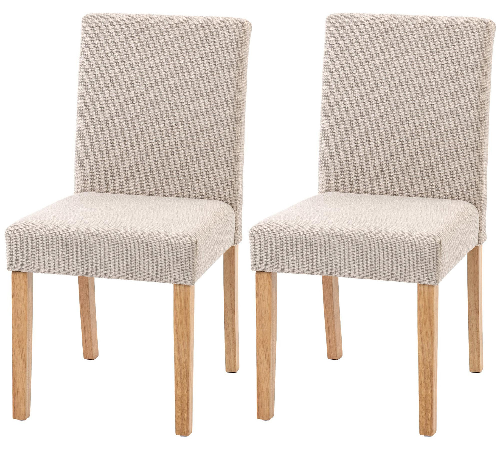 HOMCOM Set van 2 Eetkamerstoelen met rugleuning in linnenlook