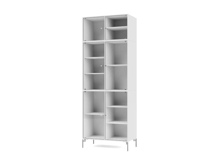 Montana Ripple IV Vitrinenschrank 69,6x187,2x38 cm NewWhite-Beine chrome