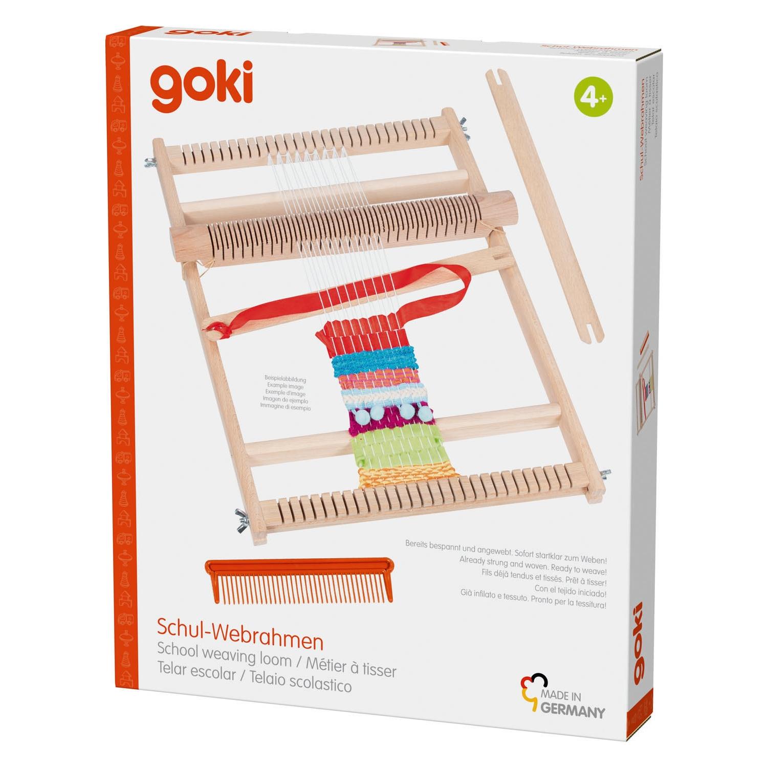 Goki Qualitäts Schul-Webrahmen 25cm Webfläche im Karton (58288)
