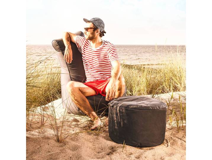 Sitzsack Swing Scuba Grau/Lehm Webstoff 95 x 90 x 65cm