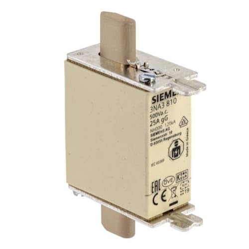 Siemens 3NA3810 NH-zekering maat 000 25A 500V 250V/AC