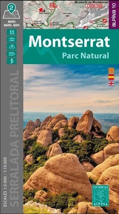 Editorial Alpina Lot de 2 cartes de randonnée - Parc naturel Montserrat (Catalogne)   Alpina