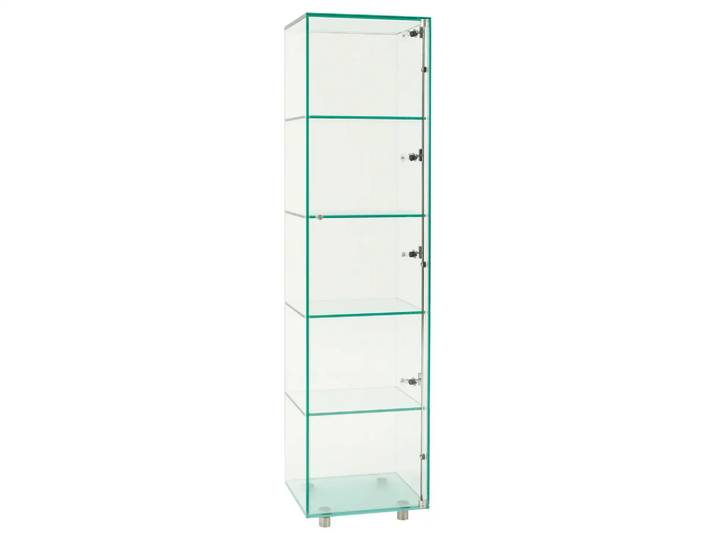Vitrine Sorin, Glas, Edelstahl, Beleuchtung, b 45 cm h