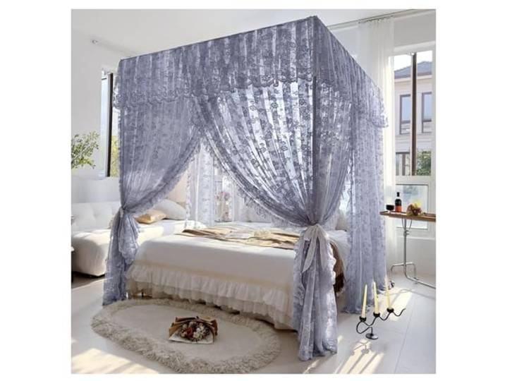 4 Ecken Post Princess Baldachin Bett Vorhänge Moskitonetz Bett Vorhänge Spielzelte Raumdekoration for Indoor Outdoor(Blue,150x200cm)