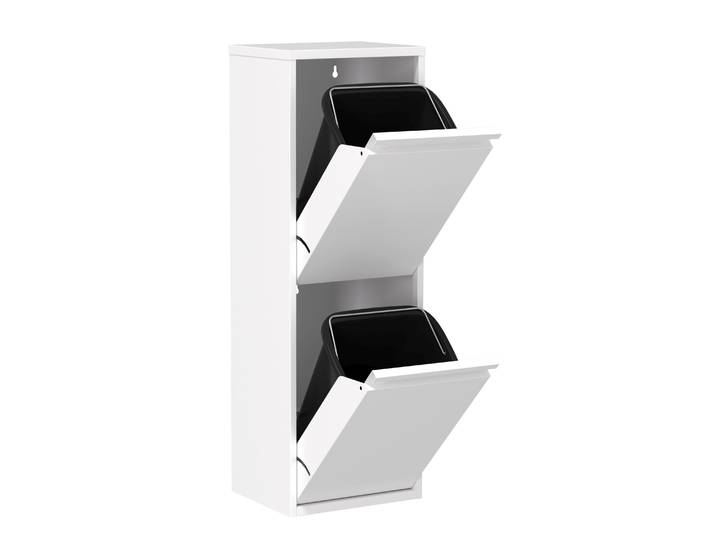 Abfalleimer Metall 2 Fächer 34L weiss