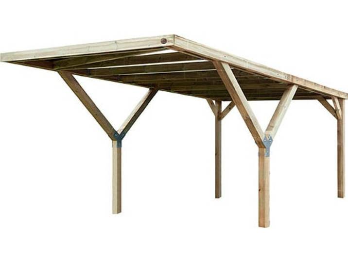 Einzelcarport WEKA, braun, B/H/T: 241cm x, Carports, Einzelcarport, mit Stahldach