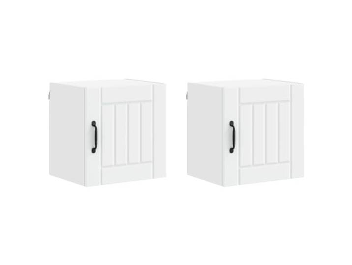 IBUQDDV Wandschrank Lucca 2 STK. Weiß Holzwerkstoff Geschirrspüler-Paneel, Holzwerkstoff, rechteckig, Innenbereich, moderne Küche, minimalistisch, weiß