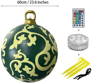 Uplift Essentials 24 Inch Outdoor Waterproof Inflatable Christmas Ornament Ball style M