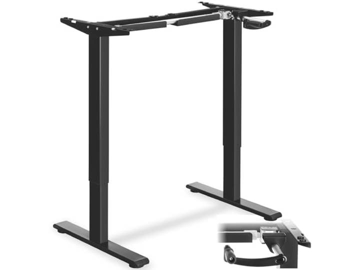 tectake® höhenverstellbarer Schreibtisch, Tischgestell, höhenverstellbar, Steh Schreibtisch, Schreibtisch Gestell, Arbeitszimmer Möbel, Standing Desk, Schreibtischgestell Metall, Gaming (schwarz)