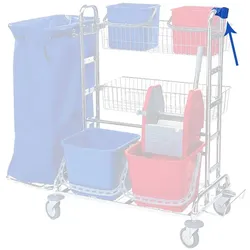 Stielhalter für Reinigungswagen Meiko Chrom Fahrwagen Stielhalter aus Kunststoff zum Anschrauben in blau