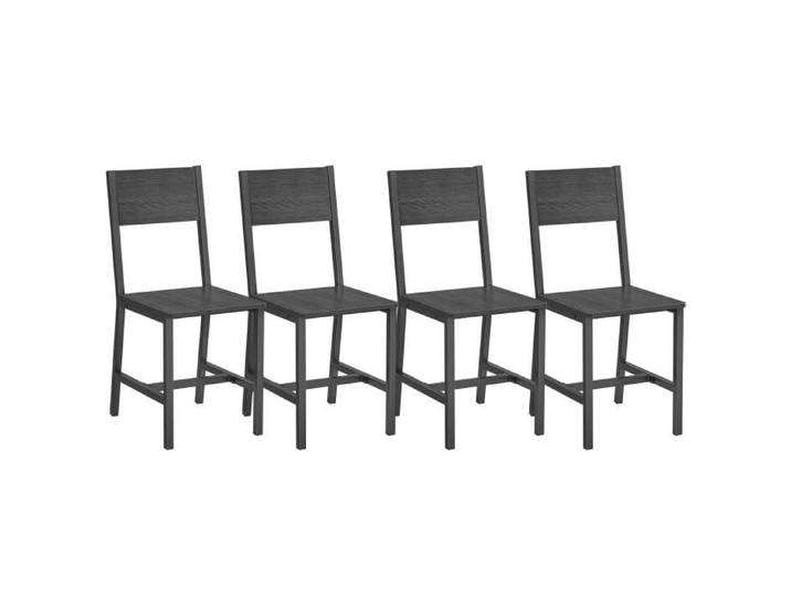 VASAGLE Chaise Salle à Manger Lot de 4 Cadre en Acier Style Industriel pour Salle à Manger Salon Cuisine Noir