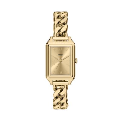 Quarzuhr FOSSIL "Raquel", gold (gelbgoldfarben), Armbanduhren, Damen, Quarzuhr, Armbanduhr, Damenuhr, Edelstahlarmband, analog