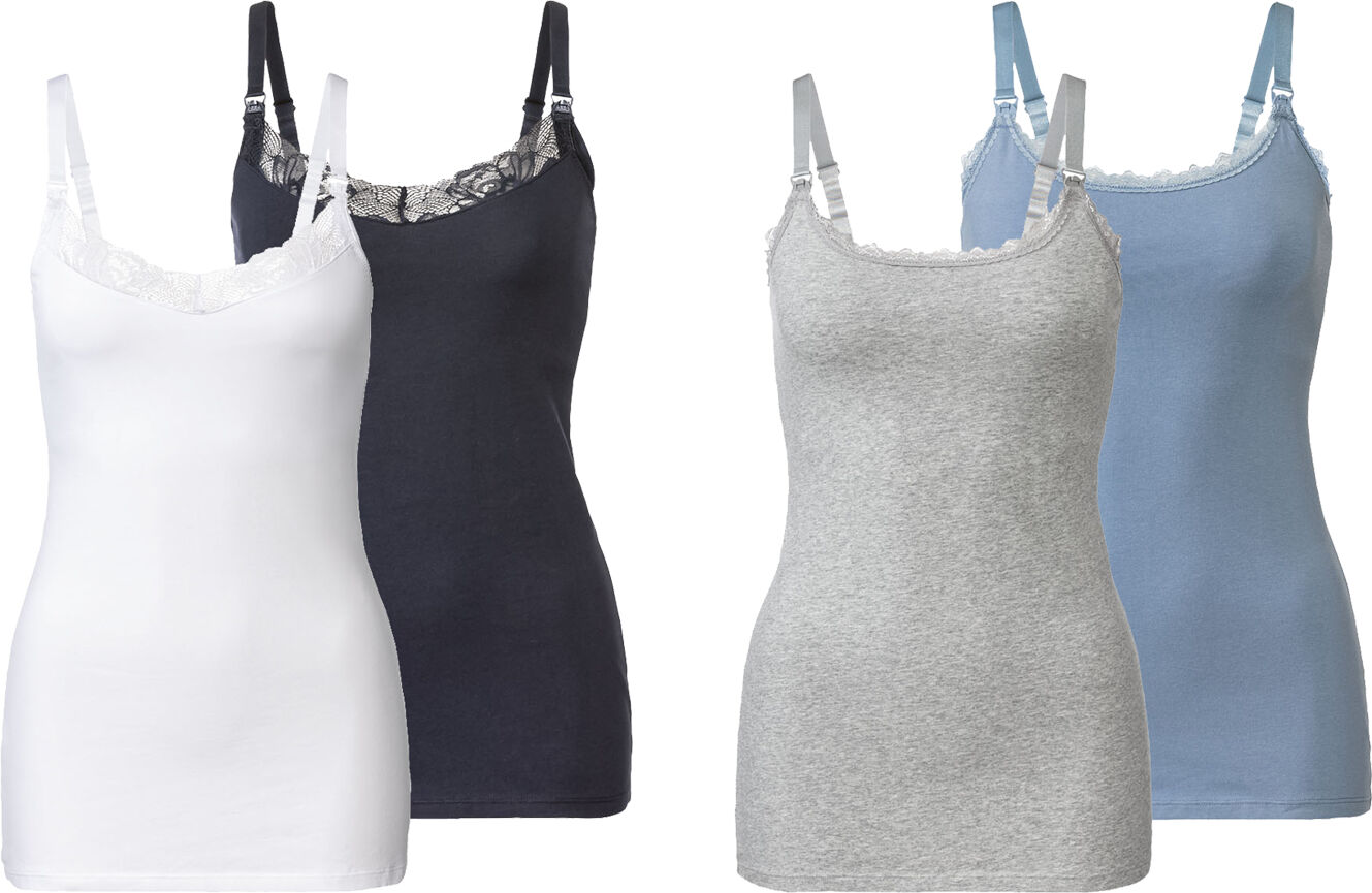 ESMARA® Damen Still-Tops, hoher Baumwollanteil, 2er Set