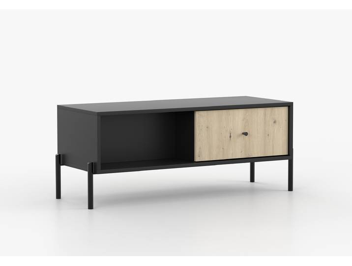 Couchtisch REJWEN 90 cm Schwarz Artisan Eiche