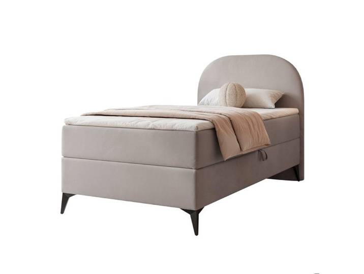 Lit Coffre NOELIA - 70x200 cm - ouverture à droite - avec matelas - Gris