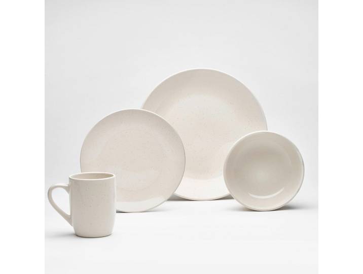 Van Well Kombiservice Göteborg creme, Creme, Keramik, 24-teilig, 360 ml,660 ml, lebensmittelecht, robust, Essen & Trinken, Geschirr, Geschirr-Sets, Kombiservice