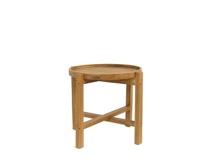Table basse en teck recyclé beige Ø 56 cm
