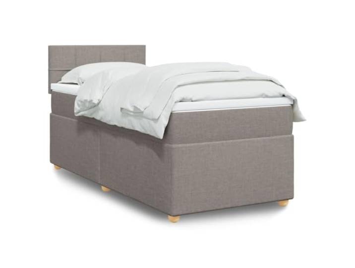 RJPLMFV Lattenrost mit Matratzen, Taschenfedern, Taupe, 80 x 200 cm Weicher Polyesterstoff, abnehmbarer Bezug, waschbar, reduziert die Übertragung der Bewegung