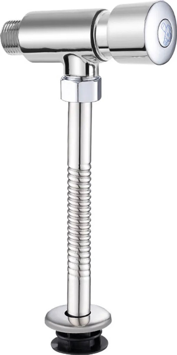 Modern wandgemonteerd drukspoelventiel voor urinoir in zilver