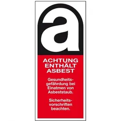 König Werbeanlagen Dreifke® Aufkleber I Gefahrenkennzeichen Achtung enthält Asbest, Typ B, Folie, selbstklebend, 100x240mm