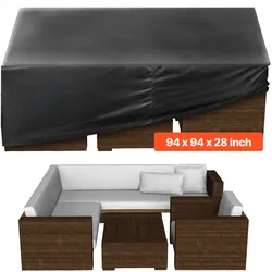 VEVOR Schutzhülle Abdeckung für Terrassenmöbel Gartenmöbel aus Oxford-Gewebe 420D wasserfeste quadratische Terrassentischabdeckungen mit Belüftung für jedes Wetter, Abdeckplane (239 x 239 x 71 cm)