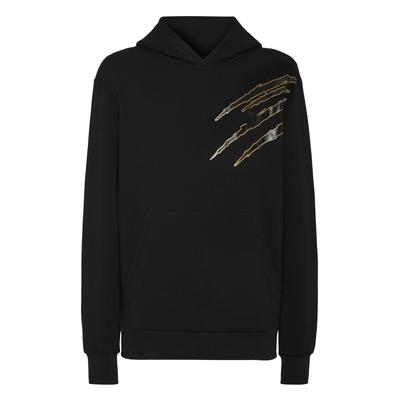 Sweatshirt PLEIN SPORT "Scratch", Herren, Gr. 3XL, schwarz (0293, schwarz, lightgold), Obermaterial: 88% Baumwolle, 12% Polyester, Sweatshirts Sweatshirt