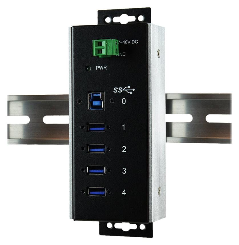 EXSYS EX-1185HMVS-WT, USB 3.2 Gen 1 (3.1 Gen 1) Type-B, USB 3.2 Gen 1 (3.1 Gen 1) Type-A, 5000 Mbit/s, Schwarz, Gleichstrom, 122 mm