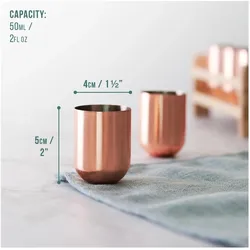 Oak & Steel Shotgläser Rosegold 6er-Set, Cocktailgläser, Rosa