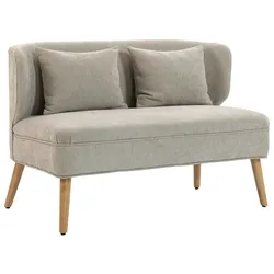STILVORA 2-Sitzer-Sofa mit Chenille-Bezug und Kautschukholzbeinen, Beige, 117x65x78,5 cm