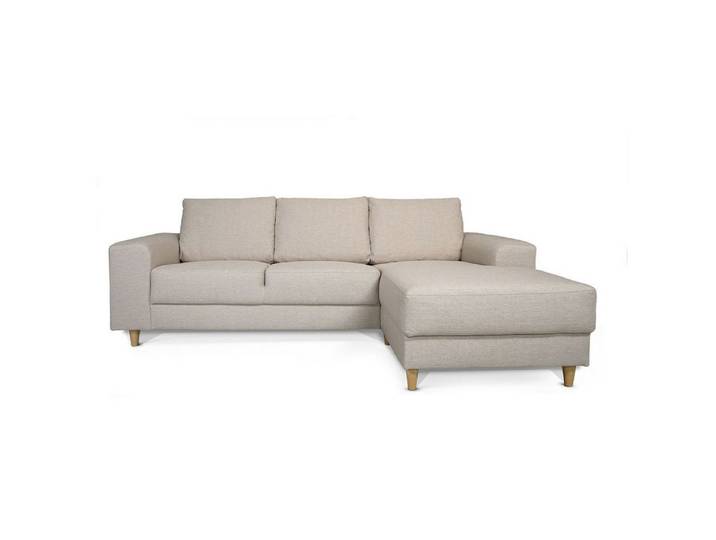 ebuy24 Sofa Nordic Sofa mit Chaiselong rechts gewendet hell be