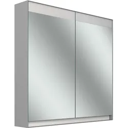 Schneider FILO HCL Spiegelschrank, Unterputz, Lichtband oben, 795x147x759mm, 2 Türen, 2 Steckdosen, 180.080.02.04, Ausführung: EU-Norm/Korpus grau