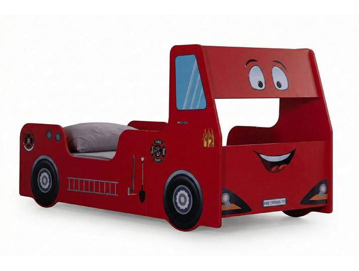 JVmoebel Autobett Rotes Autobett im Feuerwehr Design Luxuriöses Modernes Kinderbett, Made in Europa
