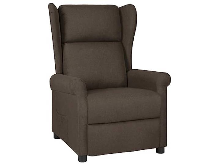 YUTAASU Relaxsessel Dunkelbraun Stoff Manuell 3 Positionen, Holz Metall Rahmen, Atmungsaktiv, Langlebig, TV Sessel