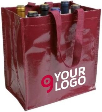 Shopper portabottiglie 6 scomparti in polipropilene Personalizzate o neutre