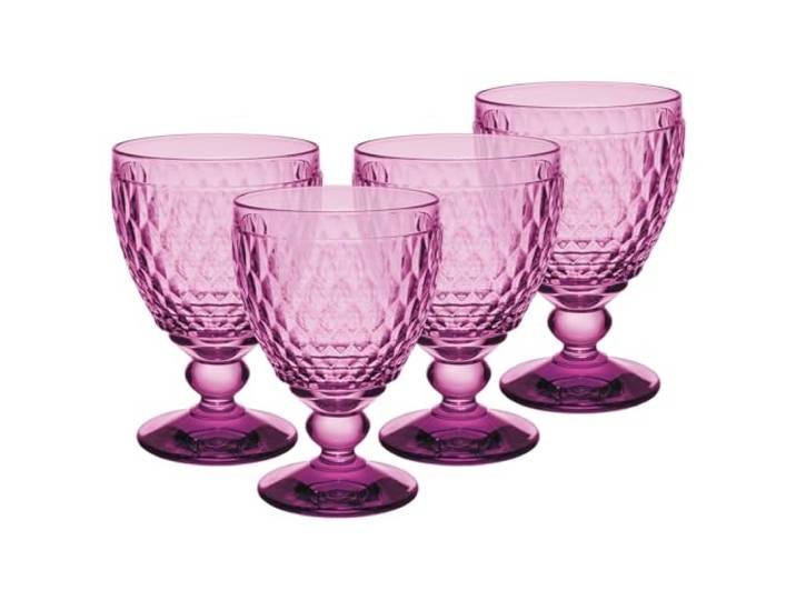 Villeroy & Boch Boston Berry Rotweinglas 4er Set, 200 ml, Kristallglas für Rotwein, Spülmaschinengeeignet, Rosa