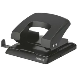 Centra Locher HP30 Metall für 30 Blatt mit Anschlagschiene schwarz Packung mit 20 Stück