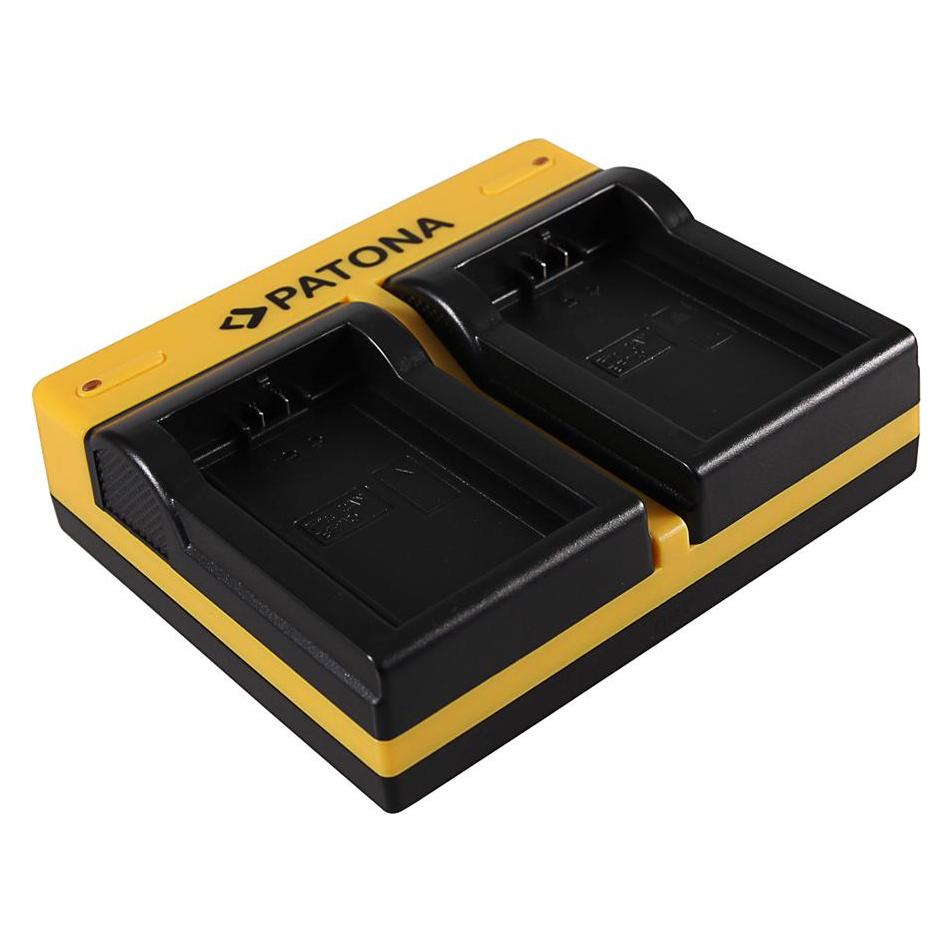 Patona Dual Ladegerät f. Canon BP-110 Legria HF 206 HF 28 HF R26 inkl. Micro-USB Kabel (Kamera Akku Ladegerät) (33388112)