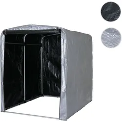 Fahrradgarage HWC-N61, Foliengarage Aufbewahrungsgarage Garagenzelt, Alu UV-Schutz wasserfest, 201x157x201cm ~ silber