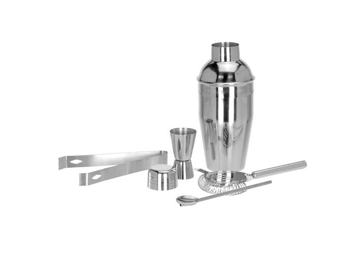 Cocktail Shaker Set Edelstahl 5-teilig silber