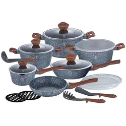 BerlingerHaus 18 Pot Set., Pfannenset + Topfset, Grau