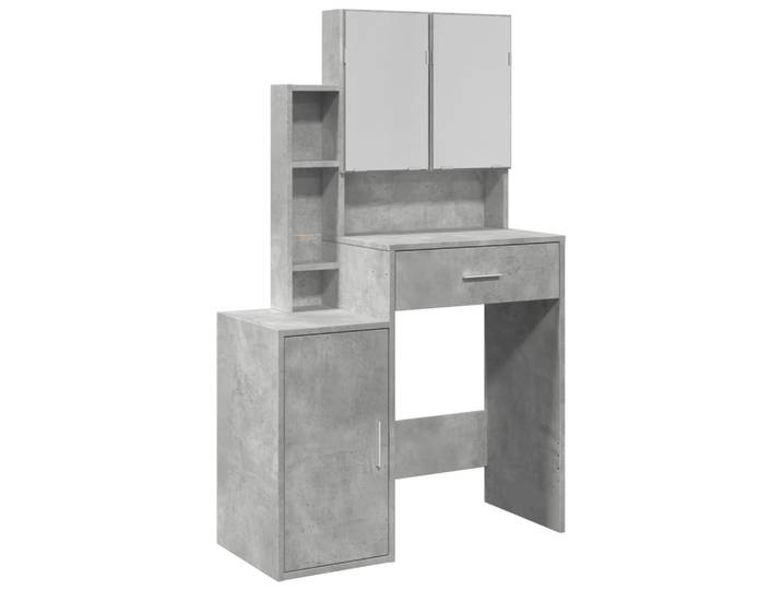 vidaXL Coiffeuse avec armoire gris béton 80x35x132 cm