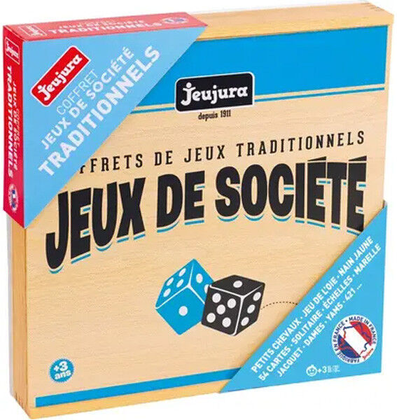Coffret en bois de Jeux de société Traditionnels - Jeujura