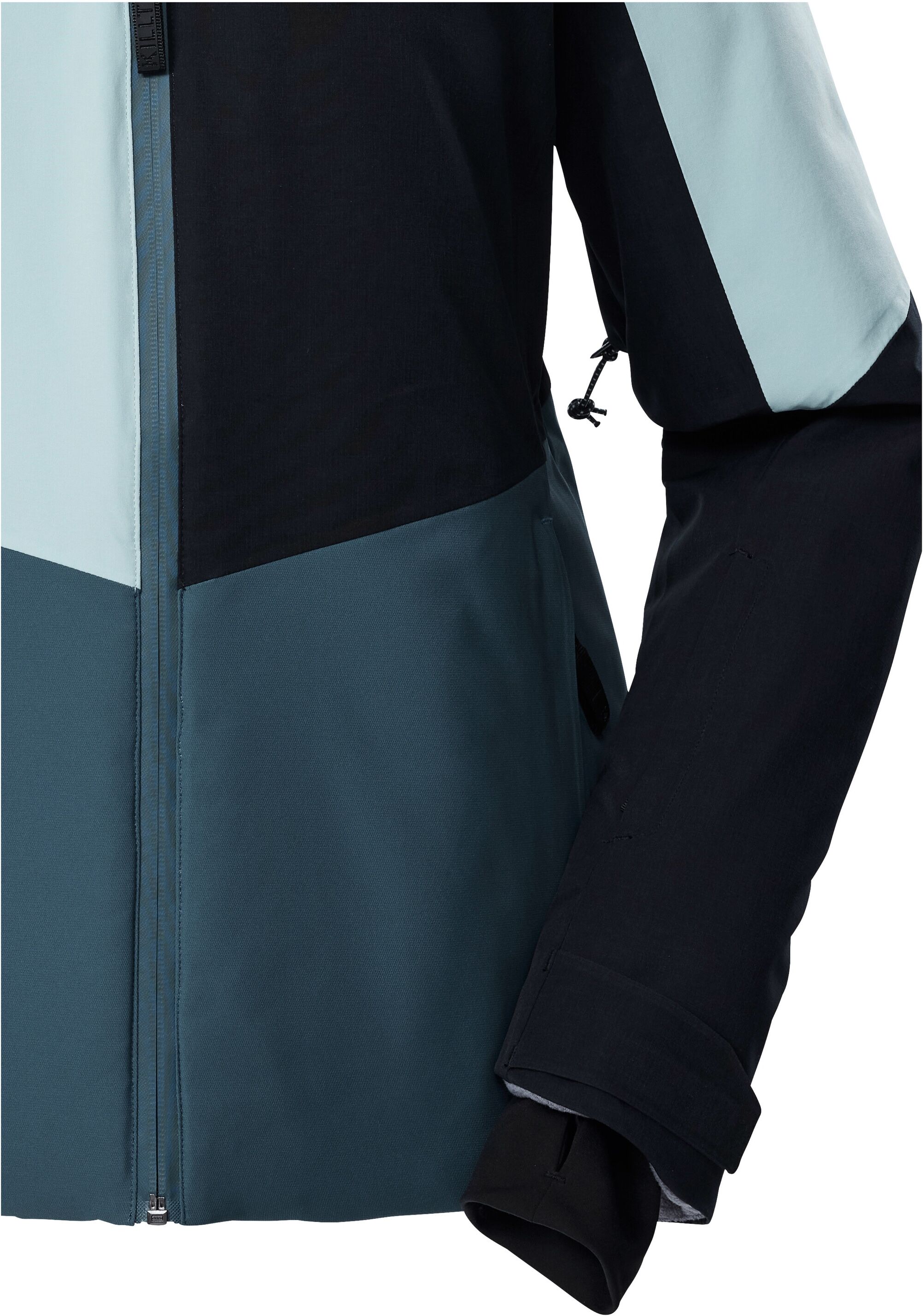 Skijacke KILLTEC "KSW 39 WMN SKI JCKT", Damen, Gr. 46, blau (hellpetrol), Obermaterial: 100% Polyester.Futter: 100% Polyester.Füllung: 100% Polyester, Jacken Skijacke, Wasserdichte Damen Skijacke mit Atmungsaktivität und cleveren Features hellpetrol 46