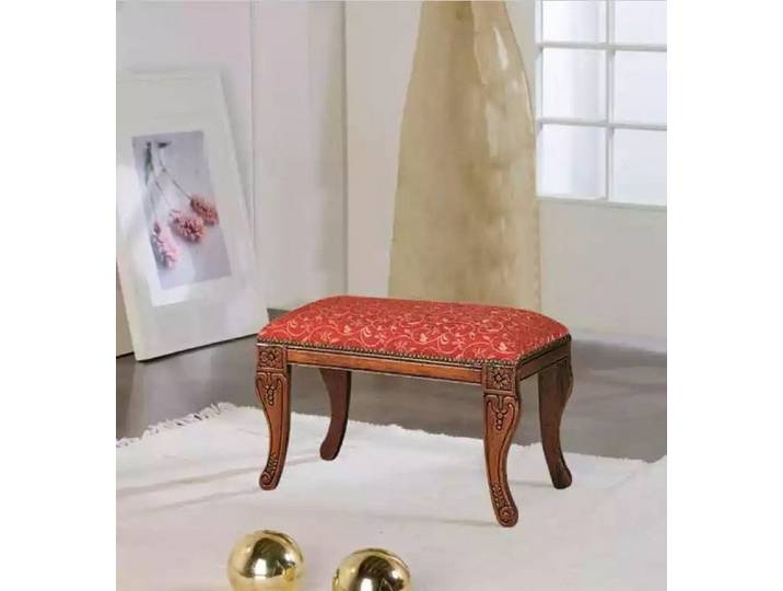 JVmoebel Fußhocker Eleganter Polsterhocker in Rot mit hochwertigem Textilbezug (1 St., Hocker), Made in Europa