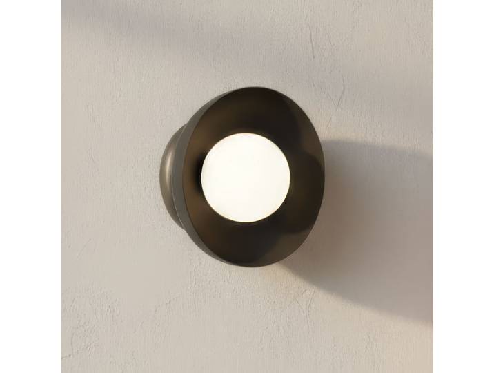 Applique murale Ozzy 20 x 13 x 20cm Noir/Noir Verre opale, acier G9