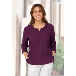 Baumwoll-Bluse in pflaume in Größe 38 von DW-Shop, Pflaume, 38