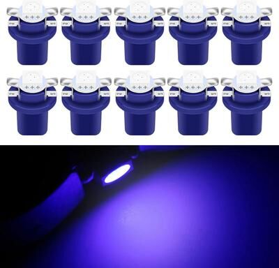 Inspired Living UltraBright B8.5D LED Dashboard Bulbs 12V 5050 Instrument Panel Light Kit (10 Pack) 10pcs Blue