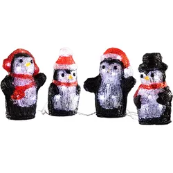 I-GLOW LED-Acryl-Mini-Figur 4er-Set - Pinguin