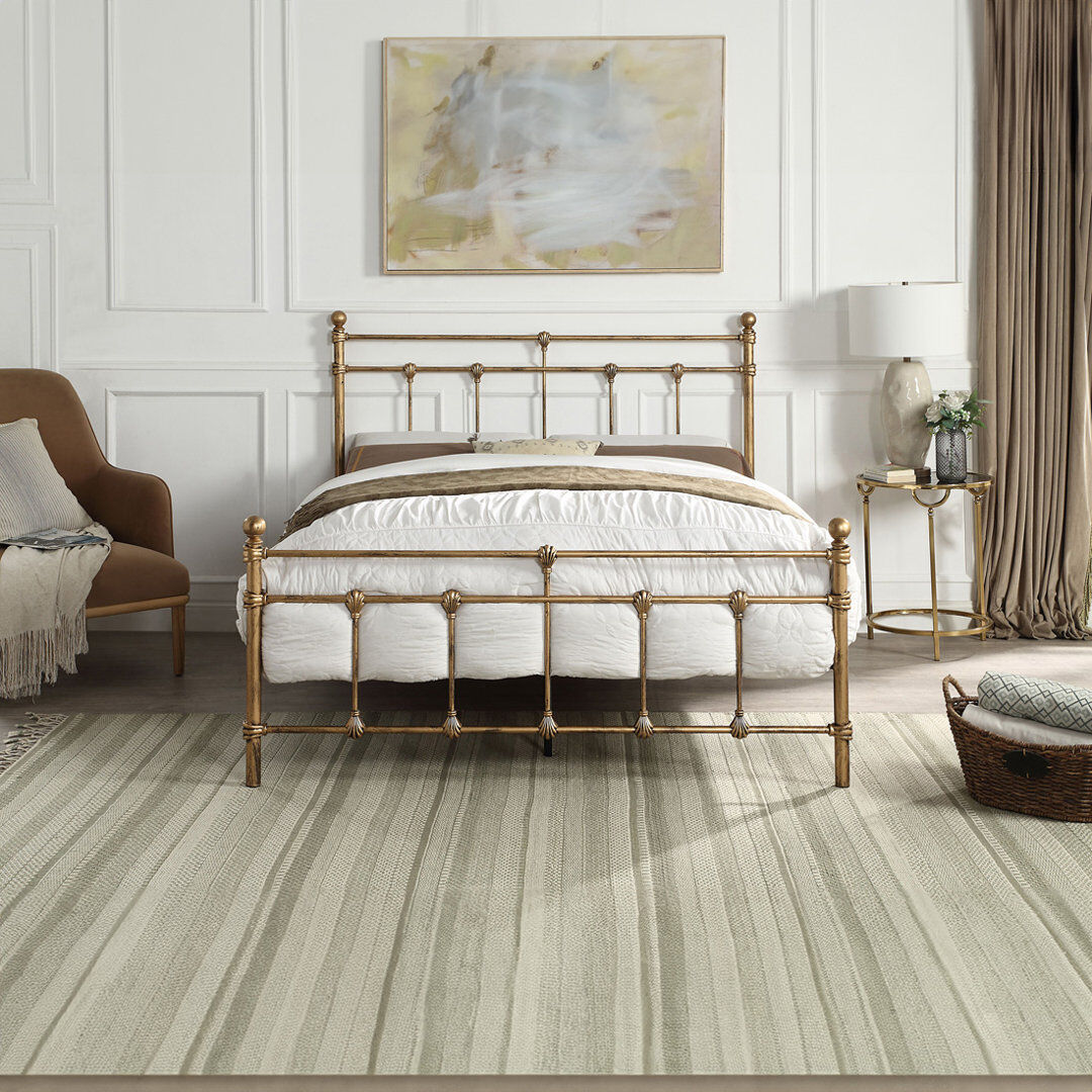 August Grove BAYFORD Metal Bed Brass Small Double (4')