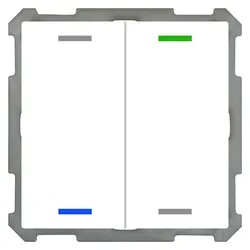 MDT EIB, KNX, Taster Light 63 2-fach, RGBW, mit Temperatursensor, Studioweiss glänzend, Neutral, BE-T, Schalter + Taster, Weiss